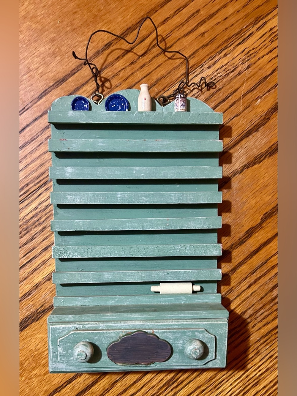 Mini Shelf Wall Decor - Trinket Shelf - With Drawer - Vintage